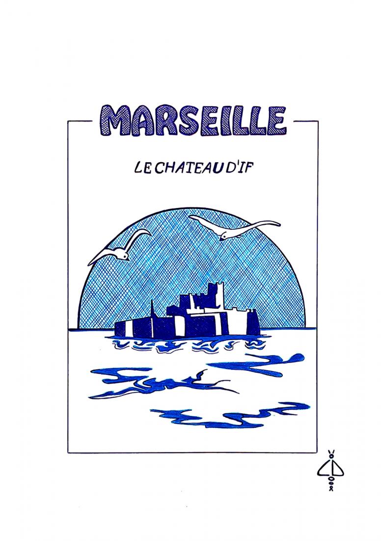 Affiche Marseille au stylo Bic9R